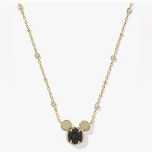 Kendra Scott Disney Mickey Mouse Necklace Earring Set NWT Black Drusy Stone